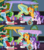 Size: 1280x1440 | Tagged: safe, artist:evil-dec0y, starlight glimmer, sunburst, trixie, pony, unicorn, comic:trixie vs., comic:trixie vs. hearth's warming, g4, christmas, christmas tree, clothes, comic, costume, crying, hat, holiday, male, santa costume, santa hat, stallion, tree