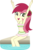 Size: 3808x5762 | Tagged: safe, artist:punzil504, roseluck, equestria girls, g4, i'm on a yacht, my little pony equestria girls: better together, absurd resolution, belly button, bikini, clothes, clothes swap, female, midriff, open mouth, simple background, sitting, skirt, solo, swimming pool, swimsuit, swimsuit swap, transparent background, vector, water