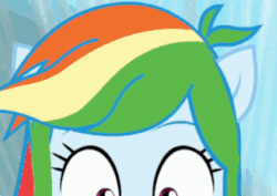 Size: 427x303 | Tagged: safe, edit, edited screencap, screencap, rainbow dash, equestria girls, g4, my little pony equestria girls: better together, run to break free, animated, cropped, female, out of context, solo
