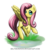 Size: 1000x1048 | Tagged: safe, artist:bel-assa, fluttershy, pegasus, pony, g4, female, flying, grass, looking at you, mare, simple background, smiling, solo, transparent background