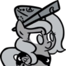 Size: 512x512 | Tagged: safe, artist:egophiliac, princess luna, pony, moonstuck, g4, cartographer's cap, female, filly, hat, monochrome, solo, woona, younger