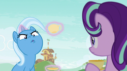 Size: 1920x1080 | Tagged: safe, screencap, starlight glimmer, trixie, pony, unicorn, g4, student counsel, cup, duo, faic, female, magic, magic aura, mare, teacup, telekinesis, that pony sure does love teacups