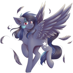 Size: 1917x1909 | Tagged: safe, artist:shiromidorii, oc, oc only, oc:swift star, pegasus, pony, feather, female, mare, simple background, solo, transparent background