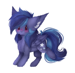 Size: 1641x1601 | Tagged: safe, alternate version, artist:honeybbear, oc, oc only, oc:swift star, pegasus, pony, background removed, chibi, female, fluffy, mare, simple background, solo, transparent background