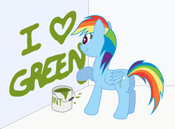 Size: 950x700 | Tagged: safe, artist:m.w., rainbow dash, pegasus, pony, g4, female, greentext, mare, paint, solo, text