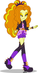 Size: 4000x7587 | Tagged: safe, artist:orin331, adagio dazzle, equestria girls, equestria girls series, find the magic, g4, spoiler:eqg series (season 2), absurd resolution, bracelet, clothes, female, headband, jacket, jewelry, leather jacket, simple background, smiling, solo, spiked headband, spiked wristband, transparent background, vector, wristband