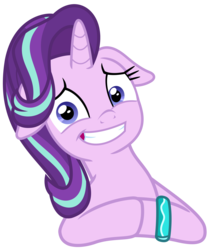 Size: 2247x2675 | Tagged: safe, artist:sketchmcreations, starlight glimmer, pony, unicorn, g4, student counsel, awkward smile, bracelet, female, floppy ears, grin, high res, hooves together, inkscape, jewelry, looking at you, mare, nervous, nervous smile, simple background, smiling, solo, starlight glimmer is best facemaker, transparent background, vector