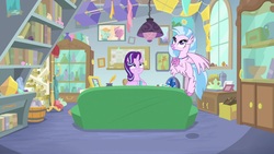 Size: 1920x1080 | Tagged: safe, screencap, silverstream, starlight glimmer, classical hippogriff, hippogriff, pony, g4, student counsel, starlight's office