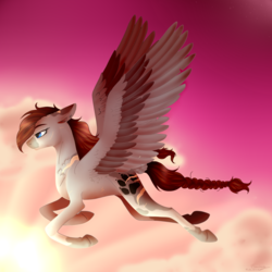 Size: 1500x1500 | Tagged: safe, artist:clarissa0210, oc, oc only, oc:silver storm, pegasus, pony, female, flying, mare, solo