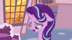 Size: 1366x768 | Tagged: safe, screencap, starlight glimmer, pony, g4, student counsel, discovery family logo, female, mare, night, sad, solo