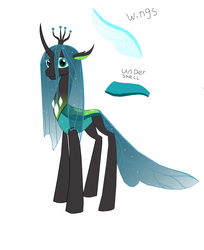 Size: 5008x6152 | Tagged: safe, artist:mr100dragon100, queen chrysalis, changedling, changeling, changeling queen, dark changedling, g4, a better ending for chrysalis, female, purified chrysalis, reformed, simple background, solo, white background