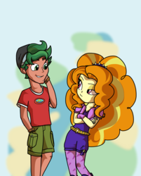 Size: 1075x1338 | Tagged: safe, artist:andromedasparkz, adagio dazzle, timber spruce, equestria girls, g4, crossed arms, female, male, shipping, straight, timberdazzle
