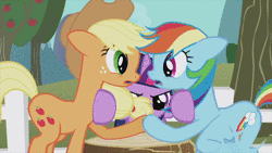 Size: 1920x1080 | Tagged: safe, artist:littmosa, edit, edited screencap, screencap, sound edit, applejack, big macintosh, cinder glow, fern flare, fluttershy, forest fall, goldie delicious, granny smith, maple brown, pinkie pie, pumpkin smoke, rainbow dash, sparkling brook, spring glow, summer flare, twilight sparkle, winter flame, kirin, fall weather friends, g4, going to seed, sounds of silence, animated, apple, bandetto, food, hard hop 9th system, hoofbump, horses doing horse things, kicking, laughing, music, pmv, raspberry, sound, spit, stomping, tongue out, webm, y'all