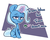 Size: 1722x1373 | Tagged: safe, artist:lou, trixie, pony, unicorn, g4, student counsel, aweeg*, brutal honesty, eating, female, food, glowing horn, herbivore, horn, levitation, lidded eyes, magic, magic aura, mare, sitting, solo, spoon, telekinesis, third person, unamused, vegetables