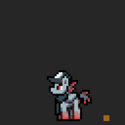 Size: 256x256 | Tagged: safe, artist:bitassembly, oc, oc:mystery iris, bat pony, pony, animated, cap, clothes, commission, flailing, hat, heterochromia, male, panic, pixel art, portal, rift, scarf, simple background, sneezing, solo, sprite, wings