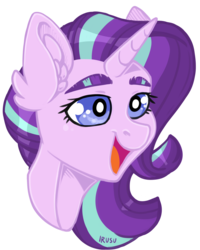 Size: 1588x1988 | Tagged: safe, artist:lrusu, starlight glimmer, pony, unicorn, g4, bust, female, mare, open mouth, portrait, simple background, solo, transparent background