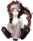 Size: 114x143 | Tagged: safe, artist:ak4neh, oc, oc only, oc:adilet, pony, animated, female, gif, heterochromia, mare, paw pads, paws, pixel art, simple background, solo, tail wag, transparent background, underpaw