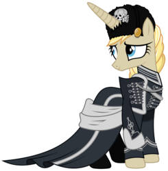 Size: 1024x1045 | Tagged: safe, artist:brony-works, pony, unicorn, female, hussar, mare, ponified, prussia, simple background, solo, transparent background, vector, victoria louise of prussia