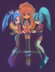 Size: 977x1280 | Tagged: safe, artist:acclast, adagio dazzle, aria blaze, sonata dusk, equestria girls, find the magic, g4, my little pony equestria girls: better together, clothes, converse, gem, jacket, leather jacket, no pupils, shoes, siren gem, sneakers, taco dress, the dazzlings