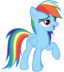 Size: 5991x6706 | Tagged: safe, artist:andoanimalia, rainbow dash, pegasus, pony, common ground, g4, absurd resolution, female, lidded eyes, mare, open mouth, raised hoof, simple background, solo, transparent background, vector