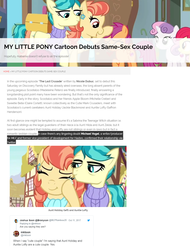 Size: 1134x1489 | Tagged: safe, apple bloom, aunt holiday, auntie lofty, scootaloo, sweetie belle, g4, the last crusade, controversial, crying, cutie mark crusaders, drama, eyes closed, female, filly, lesbian, mare, meta, scootaloo's aunts drama, shipping, smiling, tears of joy, text
