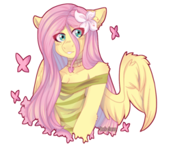 Size: 932x797 | Tagged: safe, artist:dark--drawz, fluttershy, pegasus, anthro, g4, clothes, female, mare, simple background, solo, transparent background