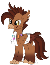 Size: 3382x4385 | Tagged: safe, artist:keksiarts, oc, oc only, oc:autumn splash, classical hippogriff, hippogriff, base used, brown mane, clip studio paint, cute, digital art, drawing, full body, high res, male, simple background, solo, transparent background