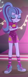 Size: 157x425 | Tagged: safe, screencap, sonata dusk, equestria girls, equestria girls series, find the magic, g4, spoiler:eqg series (season 2), clothes, converse, cropped, dress, female, ponytail, shoes, sneakers, socks, solo, taco dress