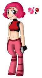 Size: 423x788 | Tagged: safe, artist:unoriginai, pinkie pie, oc, oc:painkie, satyr, g4, crossover, crossover shipping, cute, deadpool, female, gun, male, offspring, parent:deadpool, parent:pinkie pie, parents:pinkiepool, pinkiepool (pairing), shipping, simple background, solo, straight, this will end in chaos, transparent background, weapon