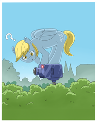 Size: 800x1000 | Tagged: safe, artist:vinilyart, derpy hooves, pegasus, pony, g4, camera, question mark, solo