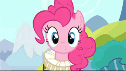 Size: 400x226 | Tagged: safe, edit, edited screencap, screencap, chancellor puddinghead, commander hurricane, pinkie pie, princess platinum, rainbow dash, rarity, earth pony, pegasus, pony, unicorn, g4, hearth's warming eve (episode), season 2, :o, animated, armor, crown, female, gif, helmet, jewelry, looking at each other, mare, mexican standoff, open mouth, regalia, reversed