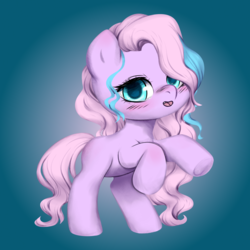 Size: 3000x3000 | Tagged: safe, artist:vitalspark, oc, oc only, oc:pastel macaron, earth pony, pony, base used, cute, female, filly, gradient background, high res, rearing, shading, solo