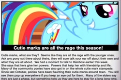 Size: 746x494 | Tagged: safe, rainbow dash, pony, g4, article, female, hub network, solo, text
