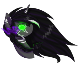 Size: 2392x1928 | Tagged: safe, artist:frostylithi, oc, oc only, oc:lithium frost, pony, unicorn, the beginning of the end, female, mare, possessed, simple background, solo, transparent background