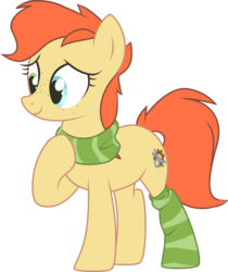 Size: 1024x1221 | Tagged: safe, artist:rexyseven, oc, oc only, oc:rusty gears, earth pony, pony, clothes, female, heterochromia, hoof on chest, mare, simple background, socks, solo, striped socks, transparent background
