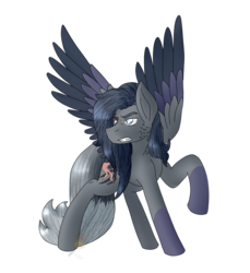 Size: 2068x2261 | Tagged: safe, artist:midnightfire1222, oc, oc only, oc:wild soul, pegasus, pony, angry, feirce, high res, intimidate, request, solo