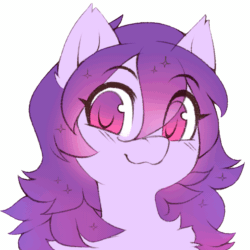 Size: 917x917 | Tagged: safe, artist:share dast, edit, oc, oc only, oc:share dast, earth pony, pony, animated, blinking, blushing, bust, chest fluff, cute, daaaaaaaaaaaw, ear fluff, eye clipping through hair, female, floppy ears, looking at you, mare, no pupils, ocbetes, portrait, simple background, solo, white background