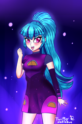 Size: 1000x1500 | Tagged: safe, artist:melliedraws, sonata dusk, equestria girls, find the magic, g4, my little pony equestria girls: better together, blushing, breasts, busty sonata dusk, clothes, cute, dress, female, food, human coloration, solo, sonataco, taco, taco dress, that girl sure loves tacos, that siren sure does love tacos