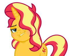 Size: 1280x993 | Tagged: safe, artist:pupkinbases, artist:winter-scarf, sunset shimmer, pony, unicorn, g4, adorasexy, beautiful, blushing, cute, female, grin, hair over one eye, lidded eyes, lip bite, looking at you, mare, seductive, seductive look, sexy, shimmerbetes, simple background, smiling, smirk, solo, stupid sexy sunset shimmer, transparent background, vector