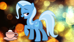 Size: 1920x1080 | Tagged: safe, artist:creativa-artly01, trixie, pony, unicorn, g4, butt, female, looking at you, looking back, looking back at you, mare, plot, solo, wallpaper