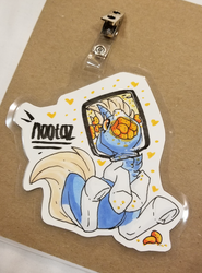 Size: 1110x1500 | Tagged: safe, artist:kellythedrawinguni, oc, oc only, oc:nootaz, pony, badge, cheetos, commission, female, food, mare, silly, silly pony, traditional art