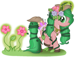 Size: 831x643 | Tagged: safe, artist:angelofthewisp, oc, oc only, oc:floral fragrance, earth pony, original species, plant pony, pony, base used, female, mare, simple background, solo, transparent background