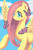 Size: 721x1109 | Tagged: safe, artist:kangaeien, fluttershy, butterfly, pegasus, pony, g4, eye clipping through hair, female, mare, raised hoof, smiling, solo, spread wings, wings