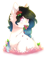 Size: 2893x3719 | Tagged: safe, artist:twinkepaint, oc, oc only, oc:molly, pony, bust, female, flower, high res, mare, portrait, simple background, solo, transparent background