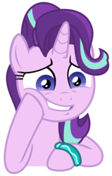 Size: 1625x2556 | Tagged: safe, artist:sketchmcreations, starlight glimmer, pony, unicorn, g4, student counsel, awkward smile, bracelet, female, hoof on cheek, jewelry, mare, simple background, smiling, solo, starlight glimmer is best facemaker, transparent background, vector