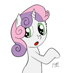 Size: 740x813 | Tagged: safe, artist:cartoon-eric, sweetie belle, pony, unicorn, g4, female, simple background, solo, white background