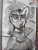 Size: 4128x3096 | Tagged: safe, artist:kkut, artist:twilight_light, earth pony, anthro, anime, black and white, dio brando, graph paper, grayscale, jojo's bizarre adventure, kono dio da, meme, monochrome, notebook, photo, sketch, solo, traditional art