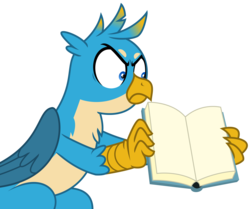 Size: 3803x3172 | Tagged: safe, artist:sketchmcreations, gallus, griffon, g4, student counsel, angry, book, gallus' book, high res, male, simple background, solo, transparent background, vector