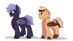 Size: 1280x732 | Tagged: safe, artist:itstechtock, oc, oc only, oc:blade wing, oc:sugar rush, bat pony, pony, male, one eye closed, simple background, stallion, transparent background, wink