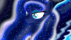 Size: 1400x800 | Tagged: safe, artist:php185, princess luna, alicorn, pony, g4, colored wings, ethereal mane, galaxy mane, multicolored wings, wings